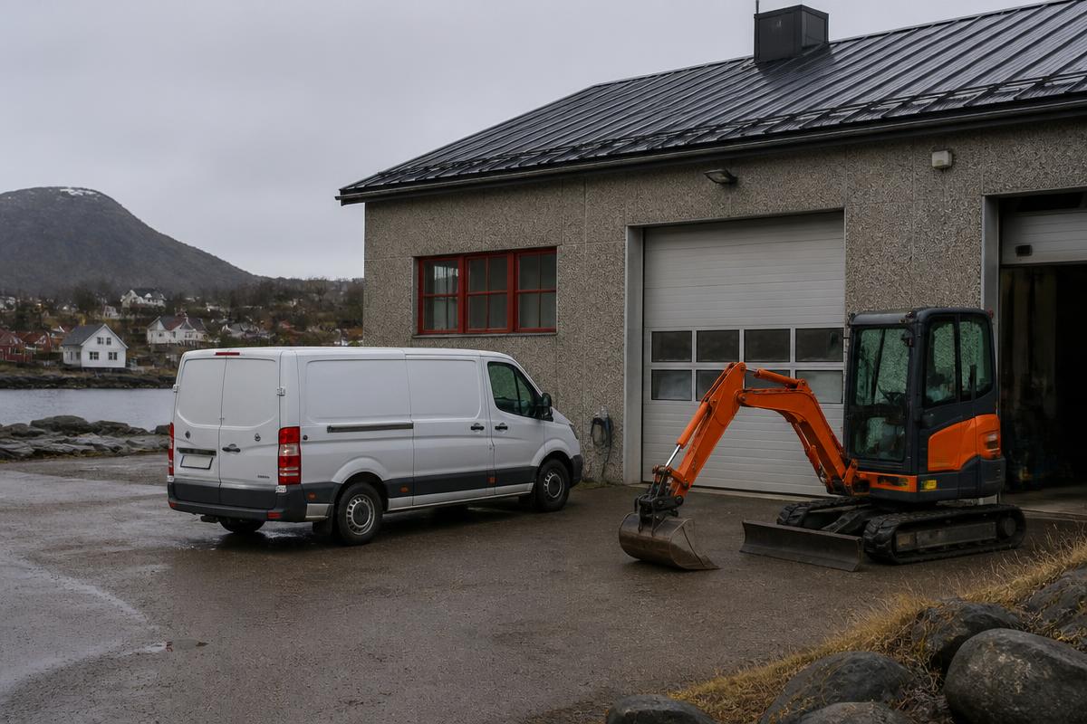 Varebil utenfor næringslokale